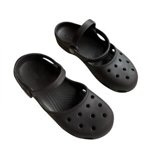 Crocs Karin Mary Jane clogs brown black size 6